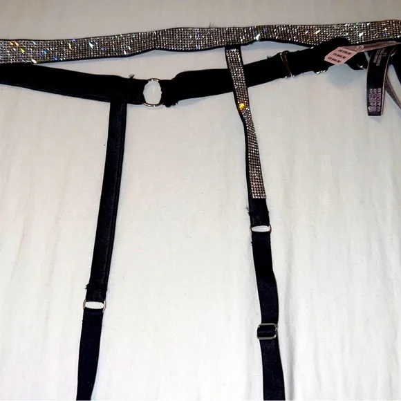Bling Garter Belts Red and Black  (Victoria Secret) - Picture 3 of 6